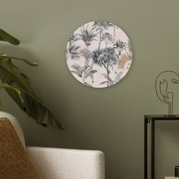 Bladeren - Monstera - Jungle - Tropical Akoestische PET Vilt - Rond klein -sfeer2