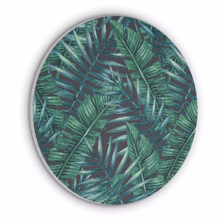 Bladeren - Tropisch - Jungle -  Natuur Akoestische PET Vilt - Rond klein -3d