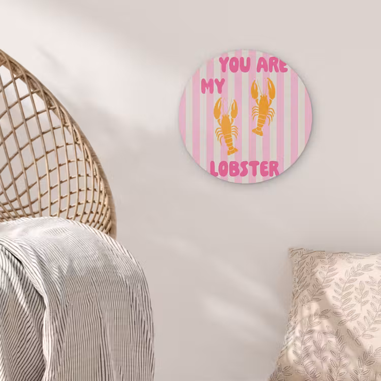 Lobster - Love - Valentijn Akoestische PET Vilt - Rond klein -sfeer4