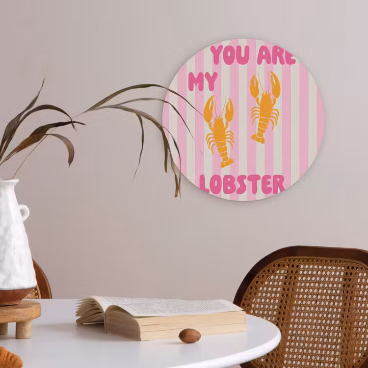 Lobster - Love - Valentijn Akoestische PET Vilt - Rond klein -sfeer3
