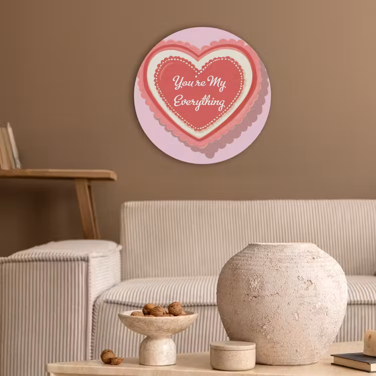 Liefde - Hart - Valentijn Akoestische PET Vilt - Rond klein -sfeer1