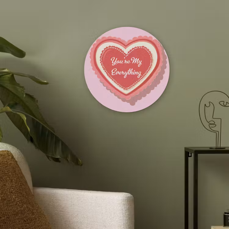 Liefde - Hart - Valentijn Akoestische PET Vilt - Rond klein -sfeer2