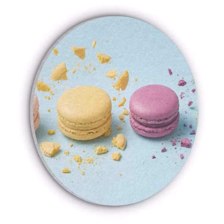 Macarons - Kleurrijk - Pastel Akoestische PET Vilt - Rond klein -3d