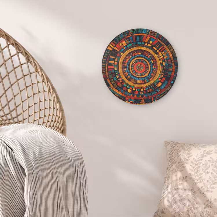 Mandala - Cirkels - Patronen Akoestische PET Vilt - Rond klein -sfeer4