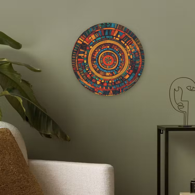 Mandala - Cirkels - Patronen Akoestische PET Vilt - Rond klein -sfeer2