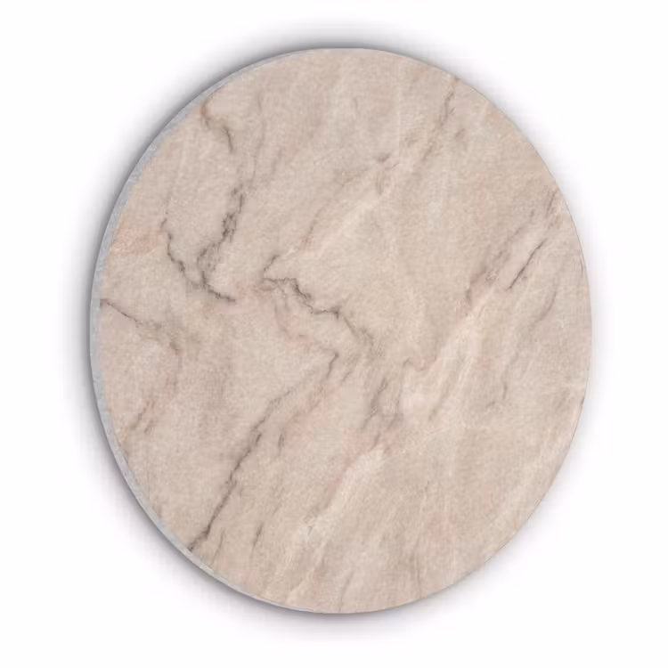 Marmer - Patroon - Abstract - Modern - Beige Akoestische PET Vilt - Rond klein -3d