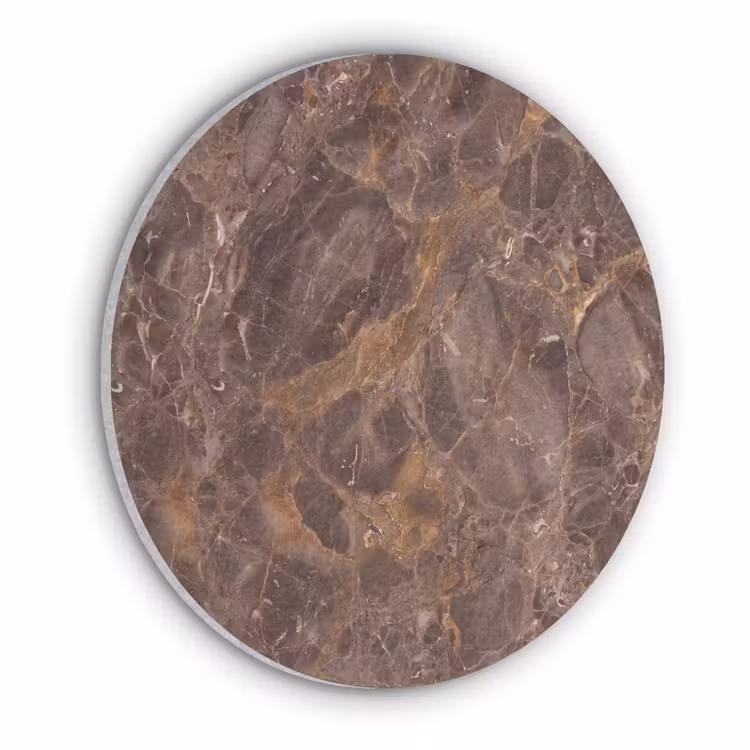 Marmer - Patroon - Natuur - Bruin - Goud Akoestische PET Vilt - Rond klein -3d