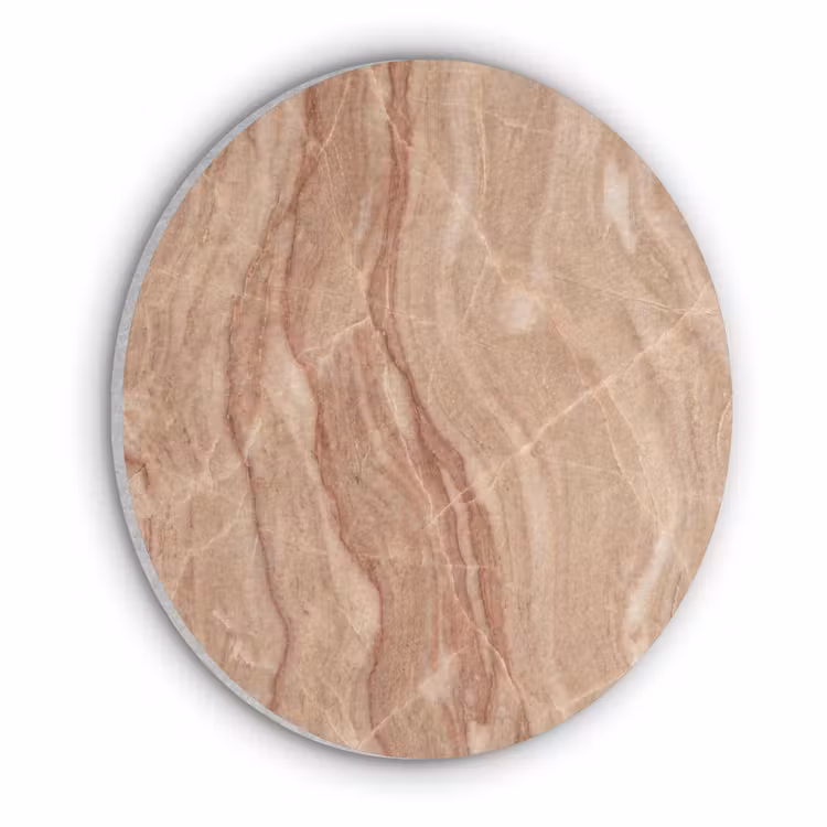 Marmer - Ader - Natuur - Abstract - Beige Akoestische PET Vilt - Rond klein -3d