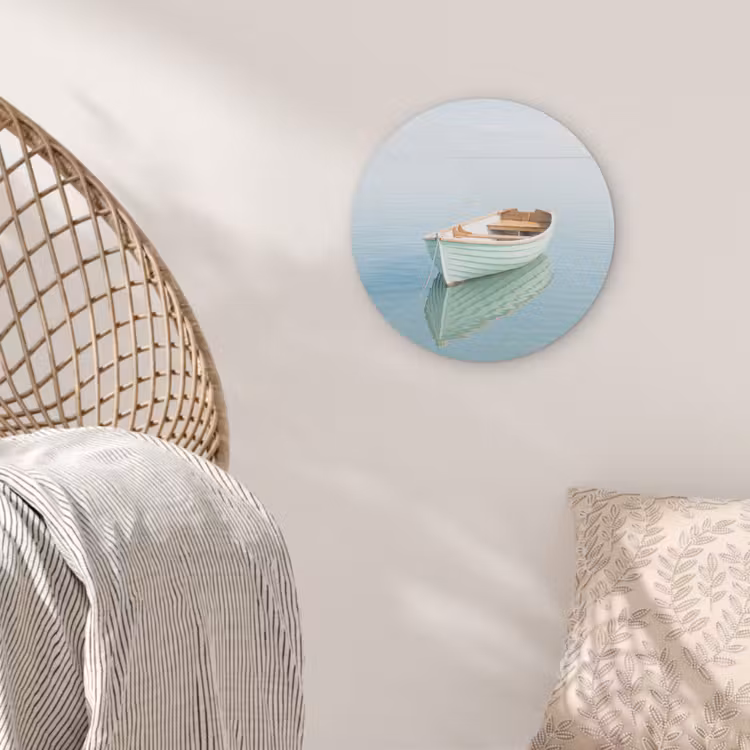 Minimalistisch - Boot - Zee Akoestische PET Vilt - Rond klein -sfeer4