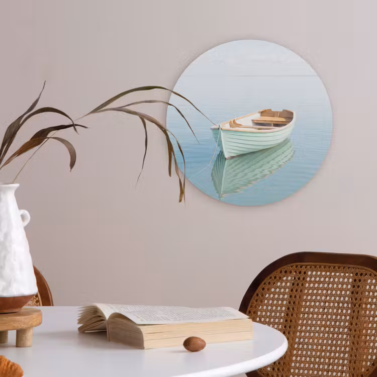 Minimalistisch - Boot - Zee Akoestische PET Vilt - Rond klein -sfeer3