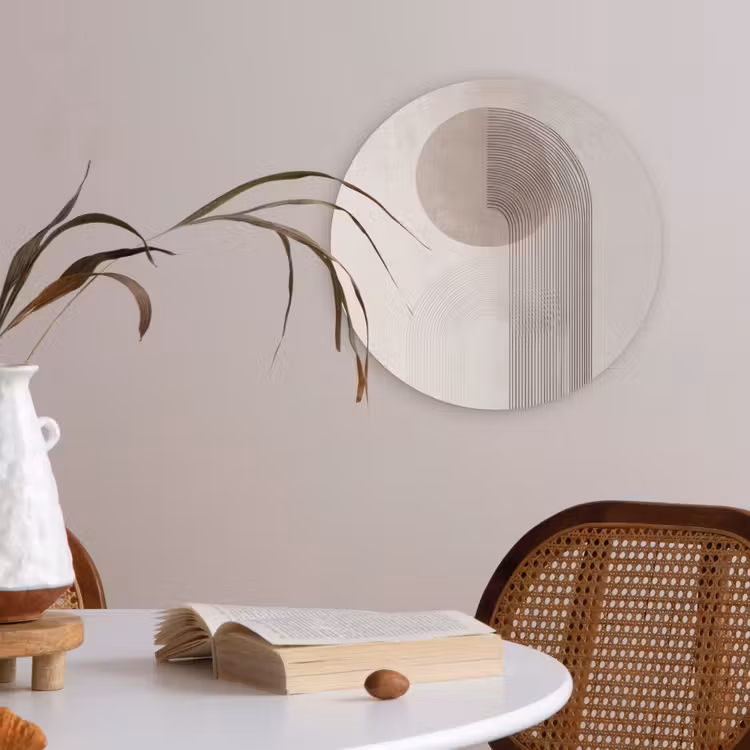 Minimalistisch - Cirkel - Lichtgrijs Akoestische PET Vilt - Rond klein -sfeer3