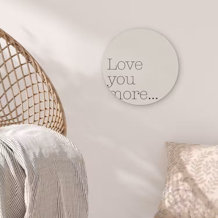 Minimalistisch - Love - Beige Akoestische PET Vilt - Rond klein -sfeer4