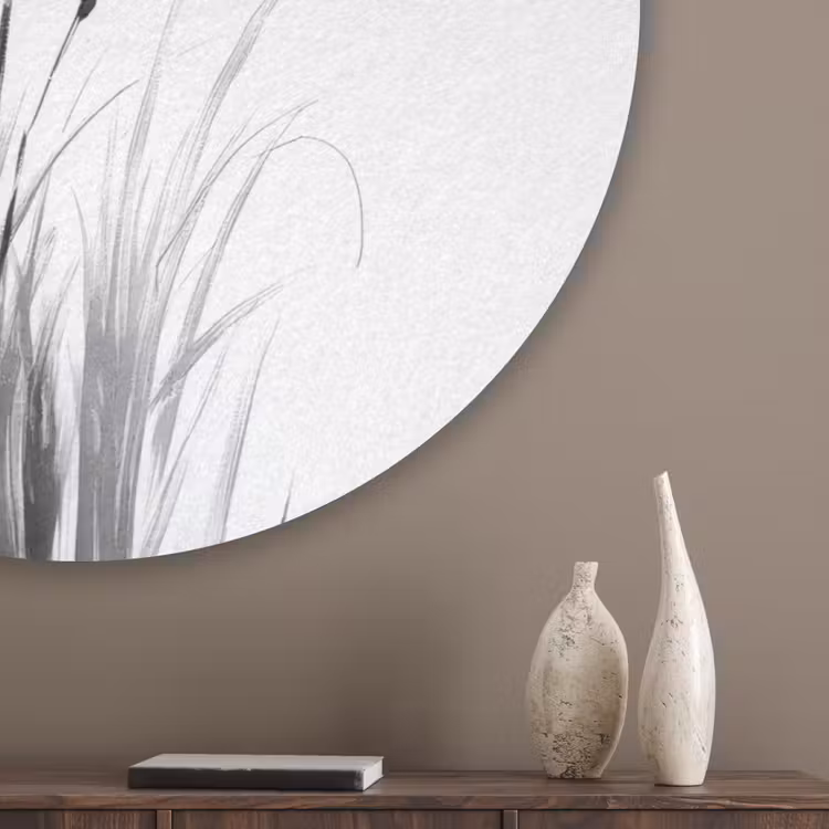 Minimalistisch - Stelen - Wit Akoestische PET Vilt - Rond klein -sfeer5_closeup