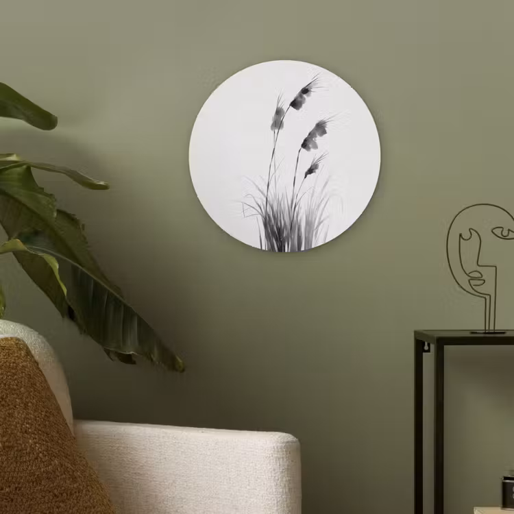 Minimalistisch - Stelen - Wit Akoestische PET Vilt - Rond klein -sfeer2