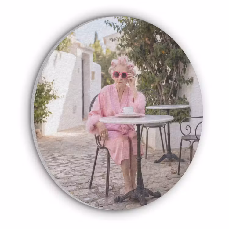 Ochtendjas - Krulspelden - Roze Akoestische PET Vilt - Rond klein -3d