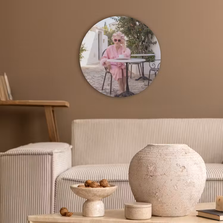Ochtendjas - Krulspelden - Roze Akoestische PET Vilt - Rond klein -sfeer1