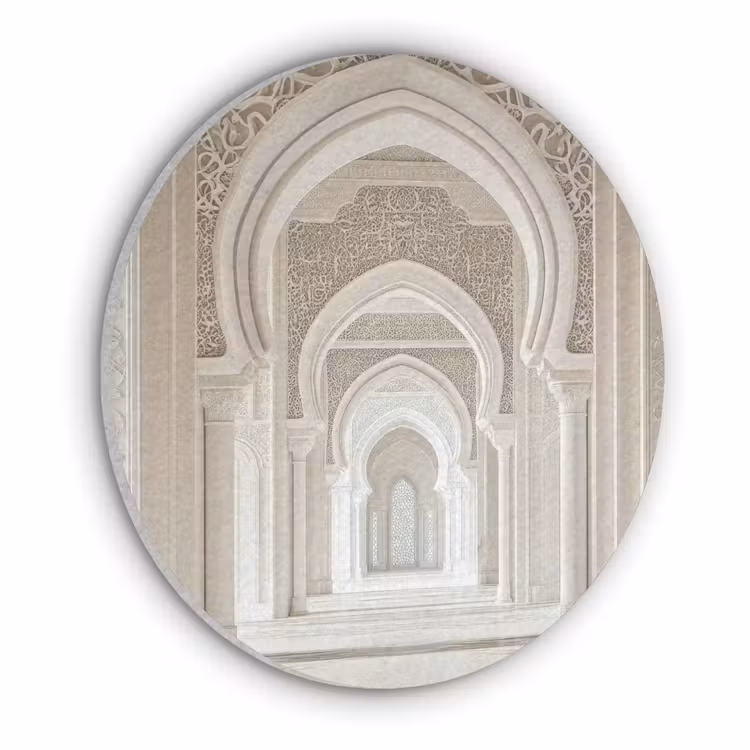 Moskee - Architectuur - Ramadan - Islamitische Akoestische PET Vilt - Rond klein -3d