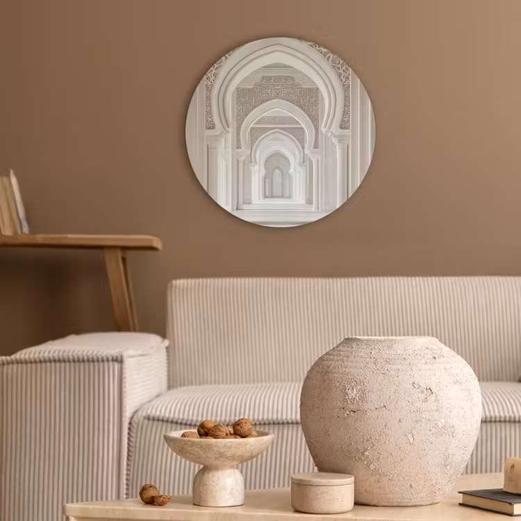 Moskee - Architectuur - Ramadan - Islamitische Akoestische PET Vilt - Rond klein -sfeer1
