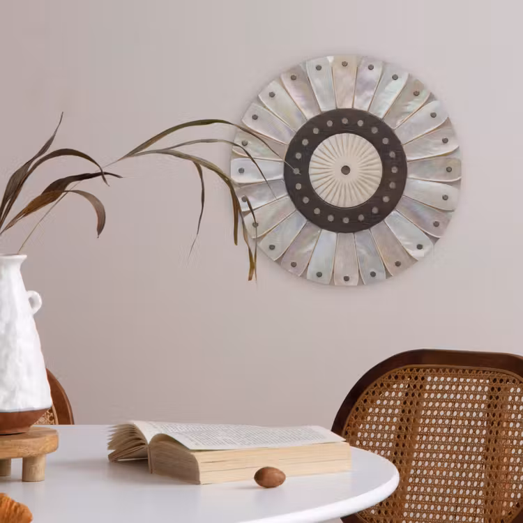 Parelmoer - Patroon - Decoratie - Ambacht - Wit Akoestische PET Vilt - Rond klein -sfeer3