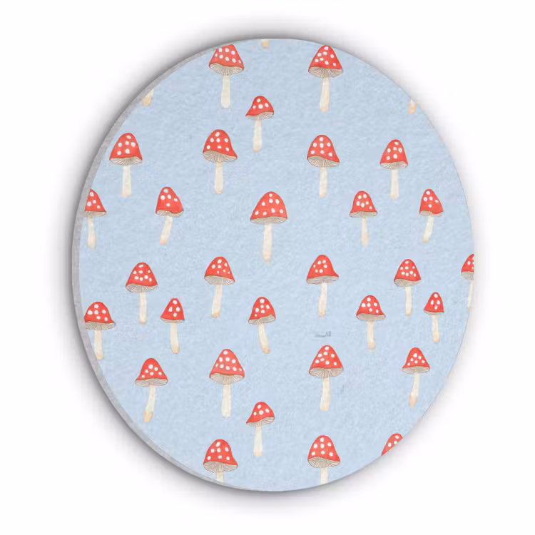 Paddenstoel -Sprookje - Blauw Akoestische PET Vilt - Rond klein 838 -3d