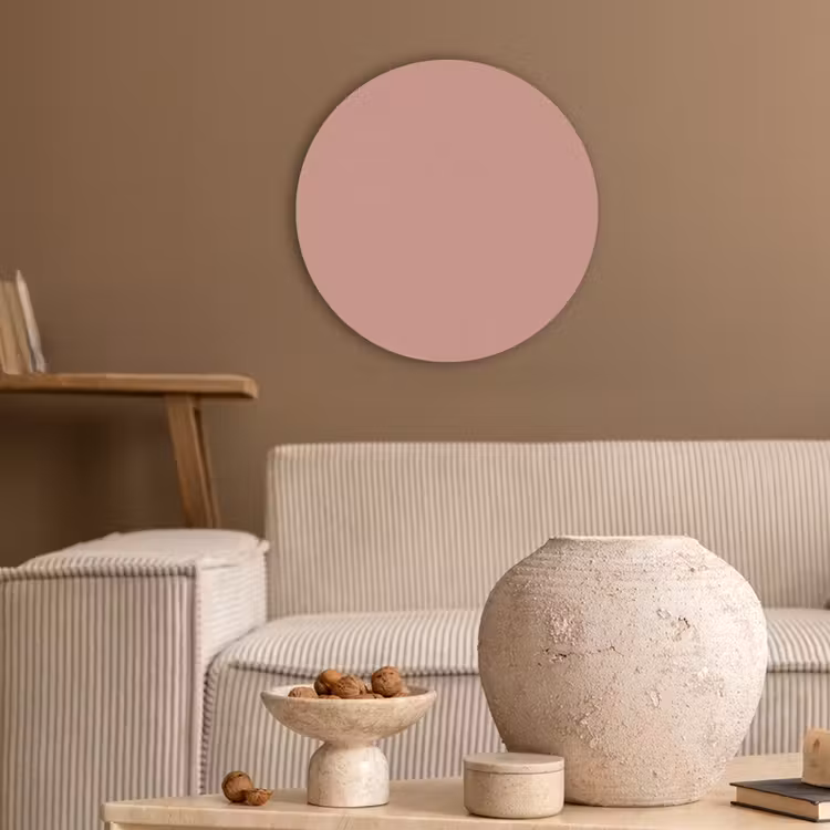 Muted - Salmon - Koraal Akoestische PET Vilt - Rond klein 838 -sfeer1