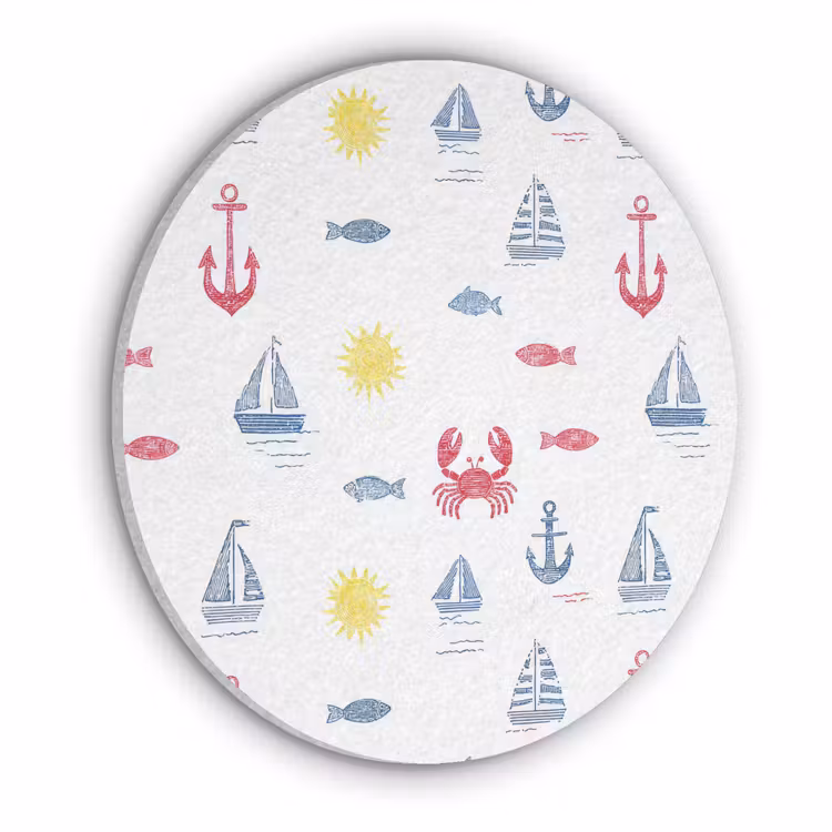 Nautisch - Illustraties - Kleurrijk Akoestische PET Vilt - Rond klein 838 -3d