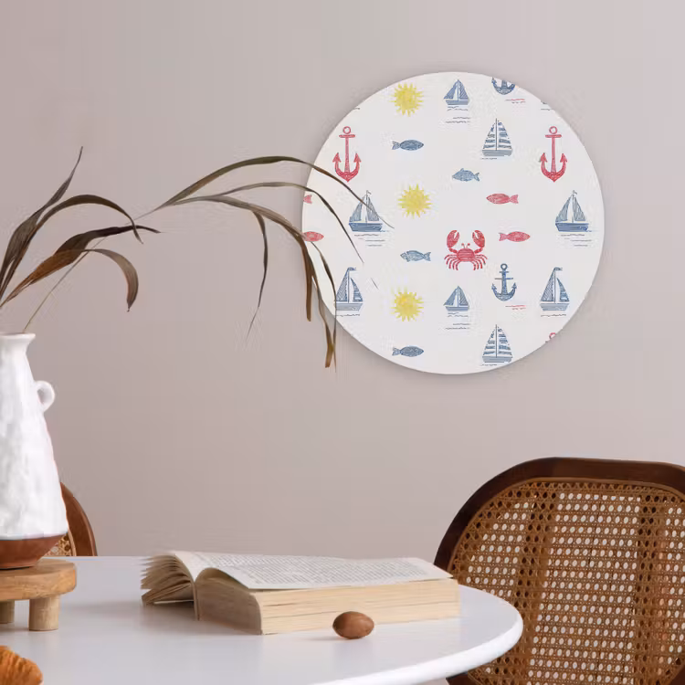 Nautisch - Illustraties - Kleurrijk Akoestische PET Vilt - Rond klein 838 -sfeer3