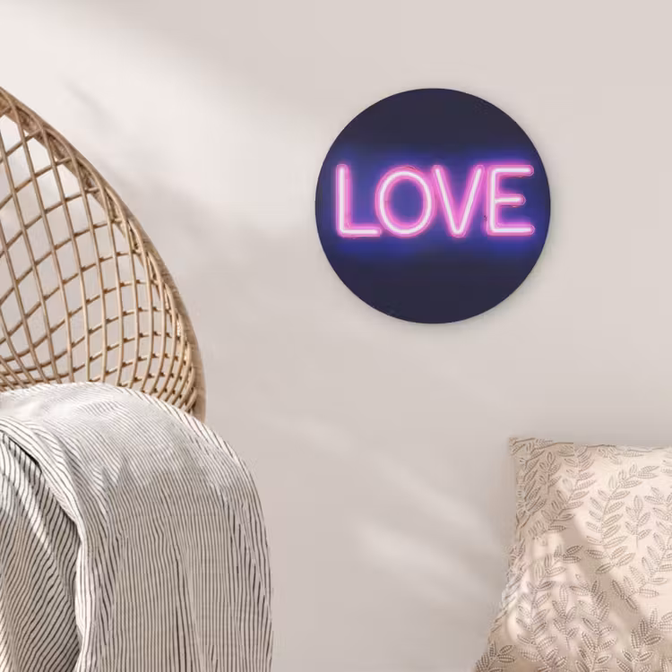 Neon - Love - Valentijn Akoestische PET Vilt - Rond klein -sfeer4