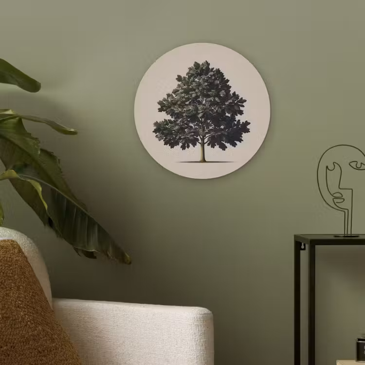 Eikenboom - Schaduw - Egaal Akoestische PET Vilt - Rond klein -sfeer2