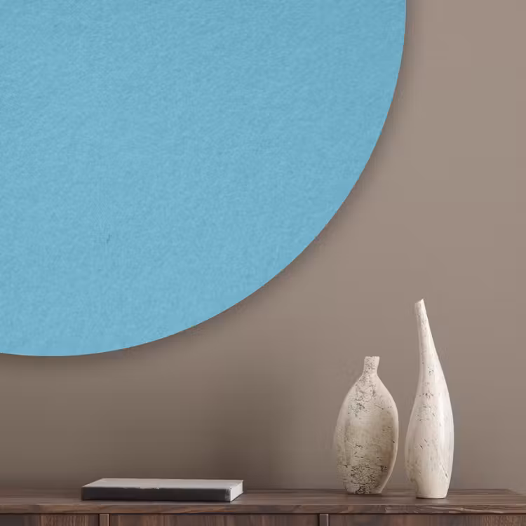 Ocean - Teal - Blauw Akoestische PET Vilt - Rond klein 838 -sfeer5_closeup