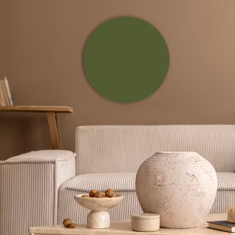Olive - Drab - Groen Akoestische PET Vilt - Rond klein 838 -sfeer1