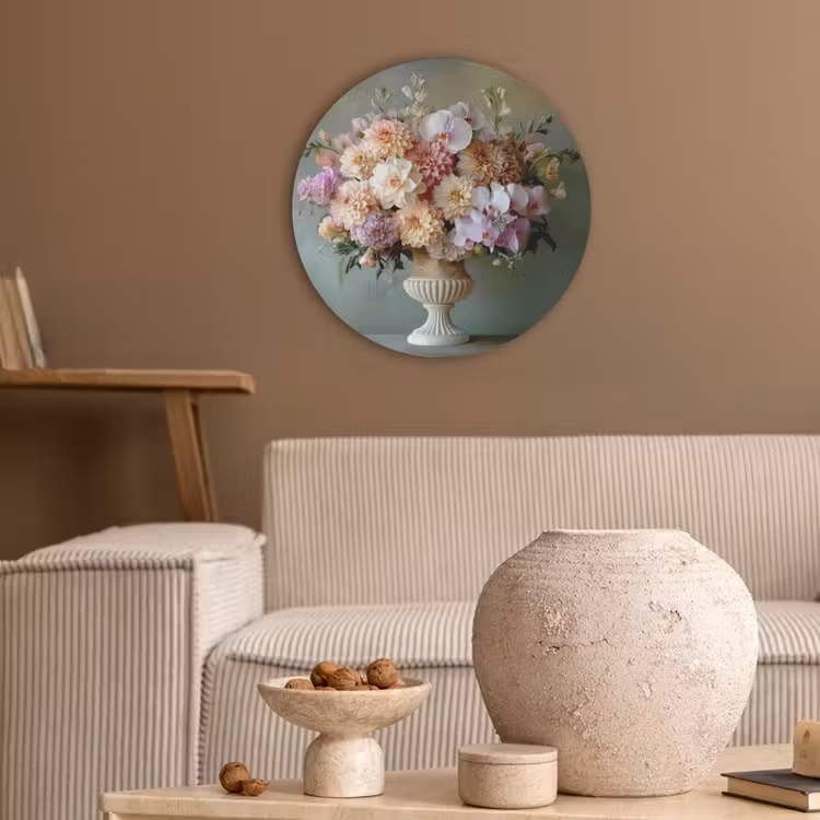 Orchidee - Boeket - Vaas - Bloemen Akoestische PET Vilt - Rond klein -sfeer1