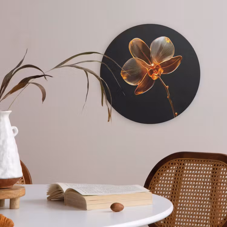 Orchidee - Doorzichtig - Bloem Akoestische PET Vilt - Rond klein -sfeer3