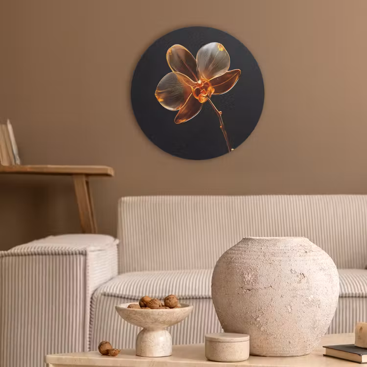 Orchidee - Doorzichtig - Bloem Akoestische PET Vilt - Rond klein -sfeer1