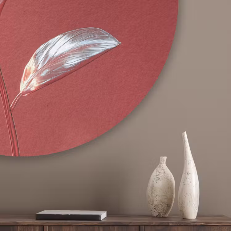 Sierlijk - Bloem - Roze - Glazen Akoestische PET Vilt - Rond klein -sfeer5_closeup