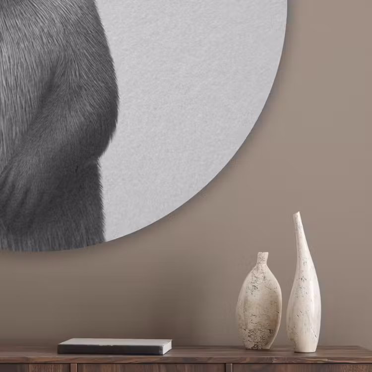 Otter - WC rol - Zwart - Wit Akoestische PET Vilt - Rond klein -sfeer5_closeup