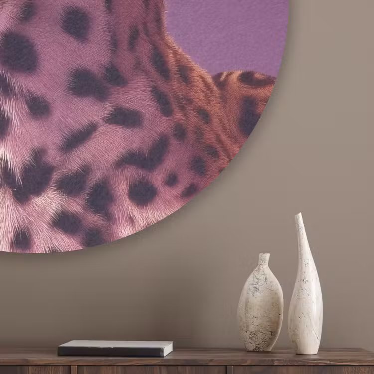 Panter - Zonnebril - Kauwgombel - Roze Akoestische PET Vilt - Rond klein -sfeer5_closeup