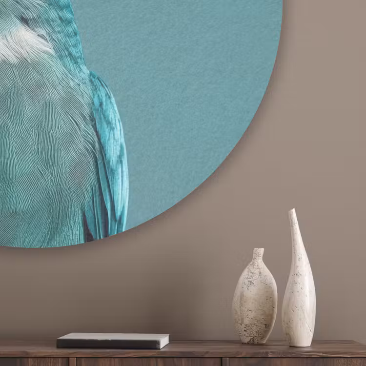 Parkiet - Vogel - Koksmuts - Cute Akoestische PET Vilt - Rond klein -sfeer5_closeup
