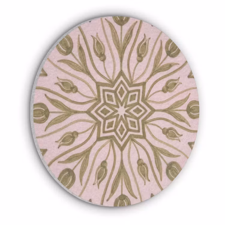 Patroon - Mandala - Decoratie - Abstract - Groen Akoestische PET Vilt - Rond klein -3d