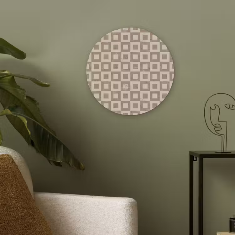 Patroon - Marmer - Beige Akoestische PET Vilt - Rond klein 838 -sfeer2