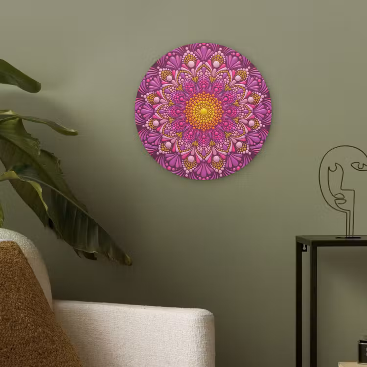 Patroon - Stippen - Abstract - Kleurrijk Akoestische PET Vilt - Rond klein -sfeer2
