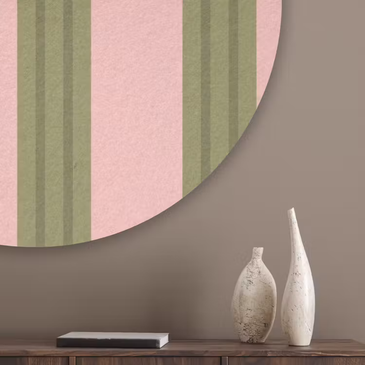 Patroon - Strepen - Abstract - Roze - Groen Akoestische PET Vilt - Rond klein -sfeer5_closeup