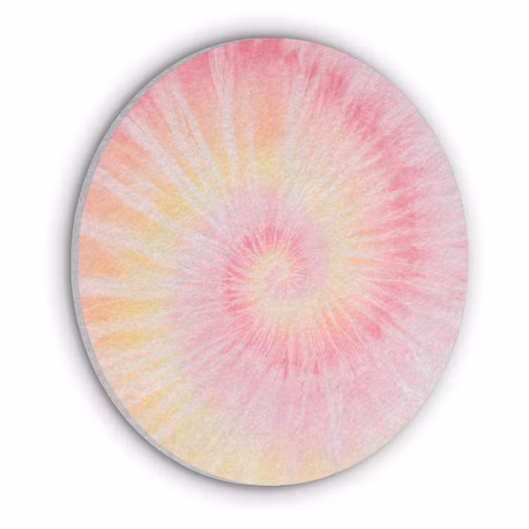Patroon - Tie Dye - Pasteltinten - Roze Akoestische PET Vilt - Rond klein -3d