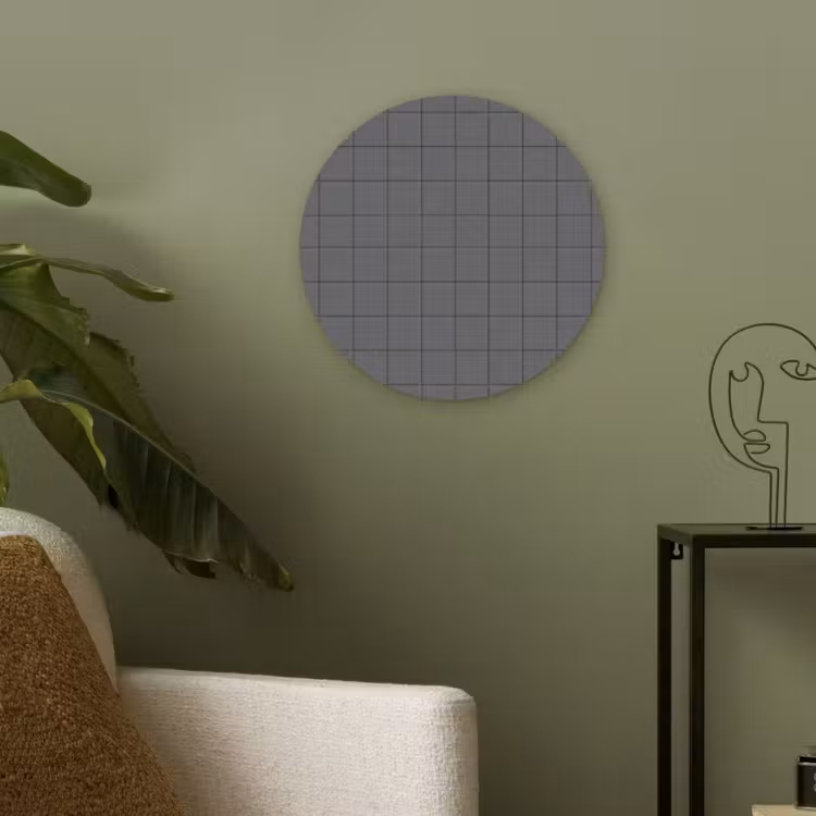 Patroon - Tegel - Grafiet - Grijs Akoestische PET Vilt - Rond klein 838 -sfeer2