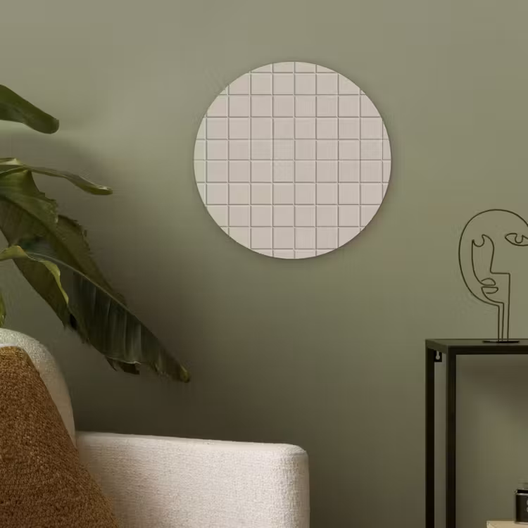Patroon - Tegels - Taupe Akoestische PET Vilt - Rond klein 838 -sfeer2