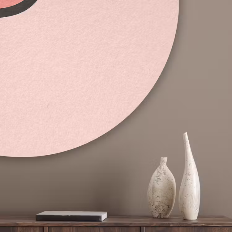 Varken - Roze - Minimalistisch Akoestische PET Vilt - Rond klein -sfeer5_closeup