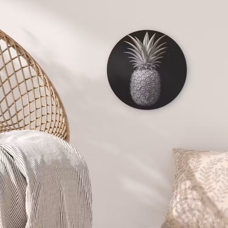 Ananas - Gedetailleerd - Bladeren Akoestische PET Vilt - Rond klein -sfeer4