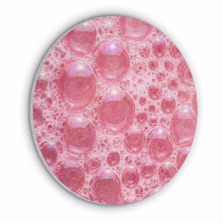 Roze - Schuim - Bubbels Akoestische PET Vilt - Rond klein -3d