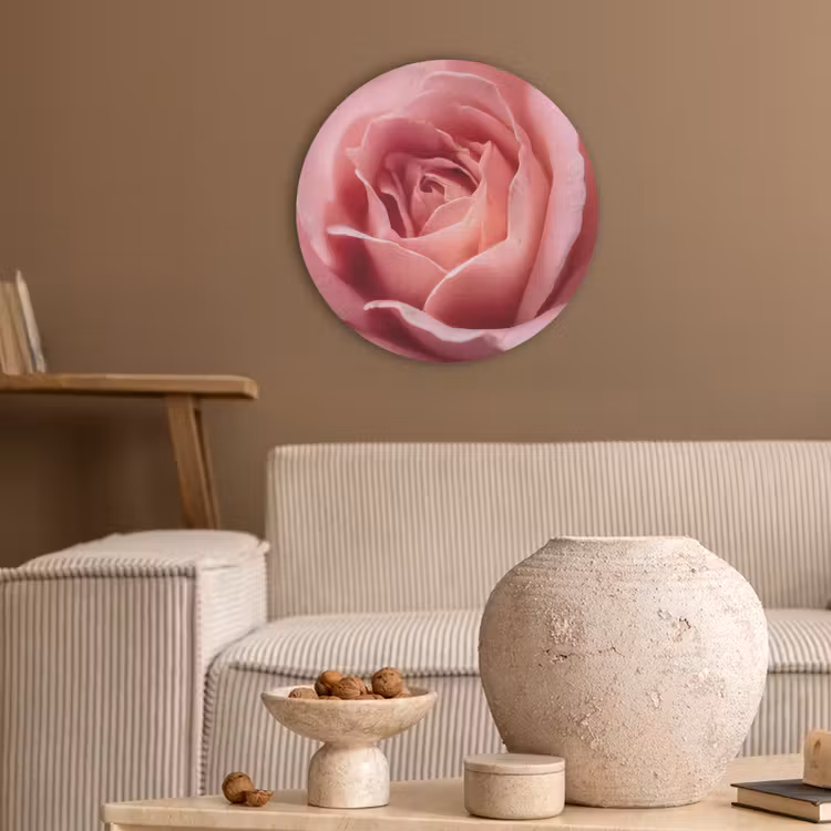Roze - Roos - Romantisch Akoestische PET Vilt - Rond klein -sfeer1
