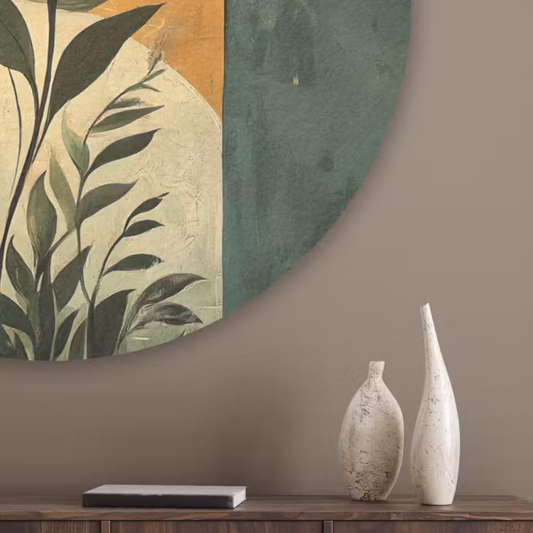 Plant - Bloemen - Wit Akoestische PET Vilt - Rond klein -sfeer5_closeup